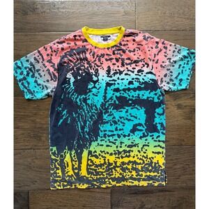 KING Graphic T-Shirt with Multicolor Abstract Design Size 2XL